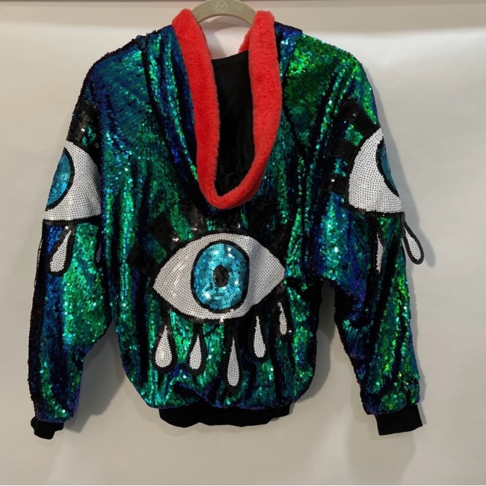 Sequin Eye Design Hoodie